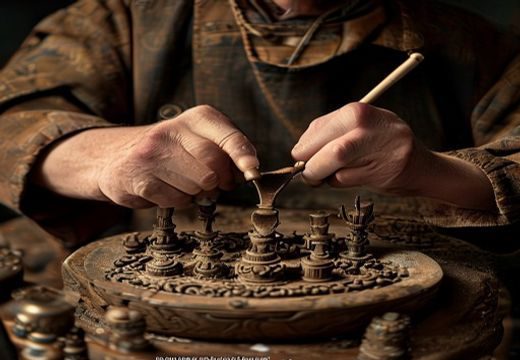 高柳家工匠精神展示——手工艺人专注制作高柳家产品的特写镜头，细节精湛，传递品牌匠心精神